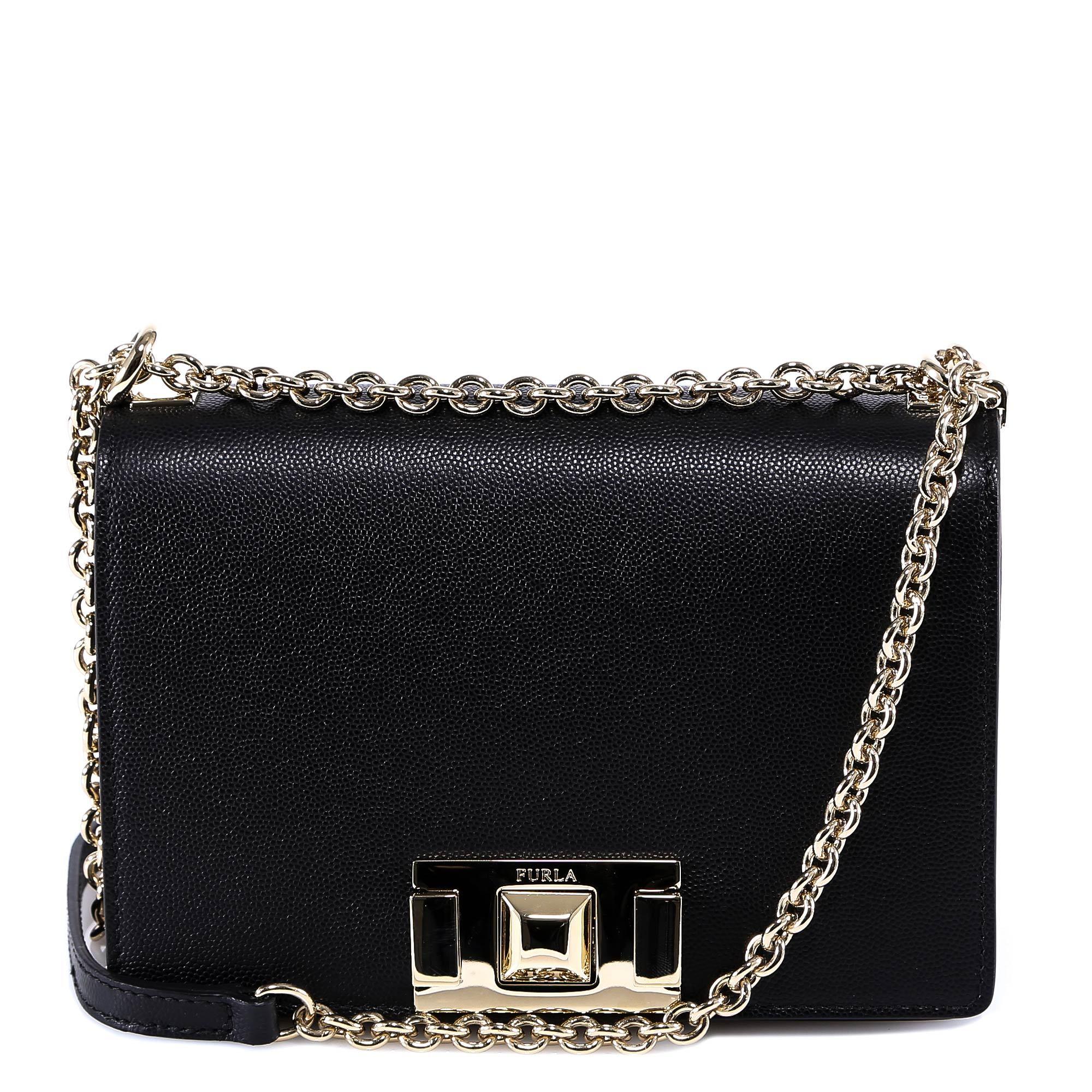 Furla Leather Mimi Mini Crossbody Bag in Black - Lyst