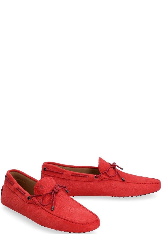 Tod's Galassia Bow Detailed Loafers Red for Men | Lyst