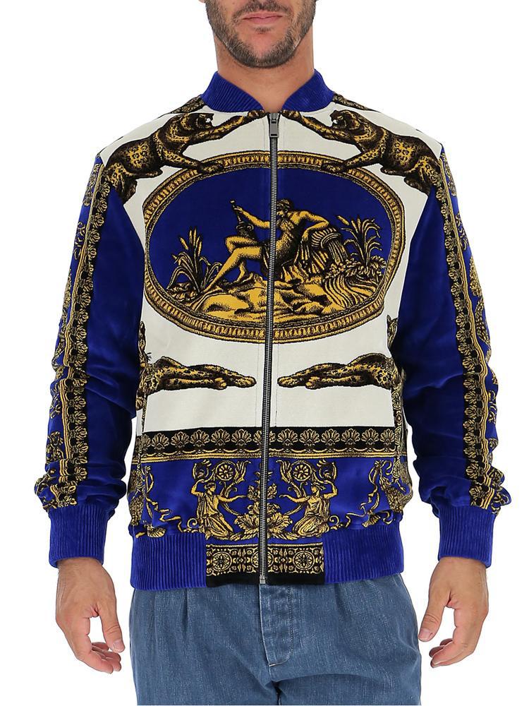 Versace Baroque Velvet Bomber Jacket in 