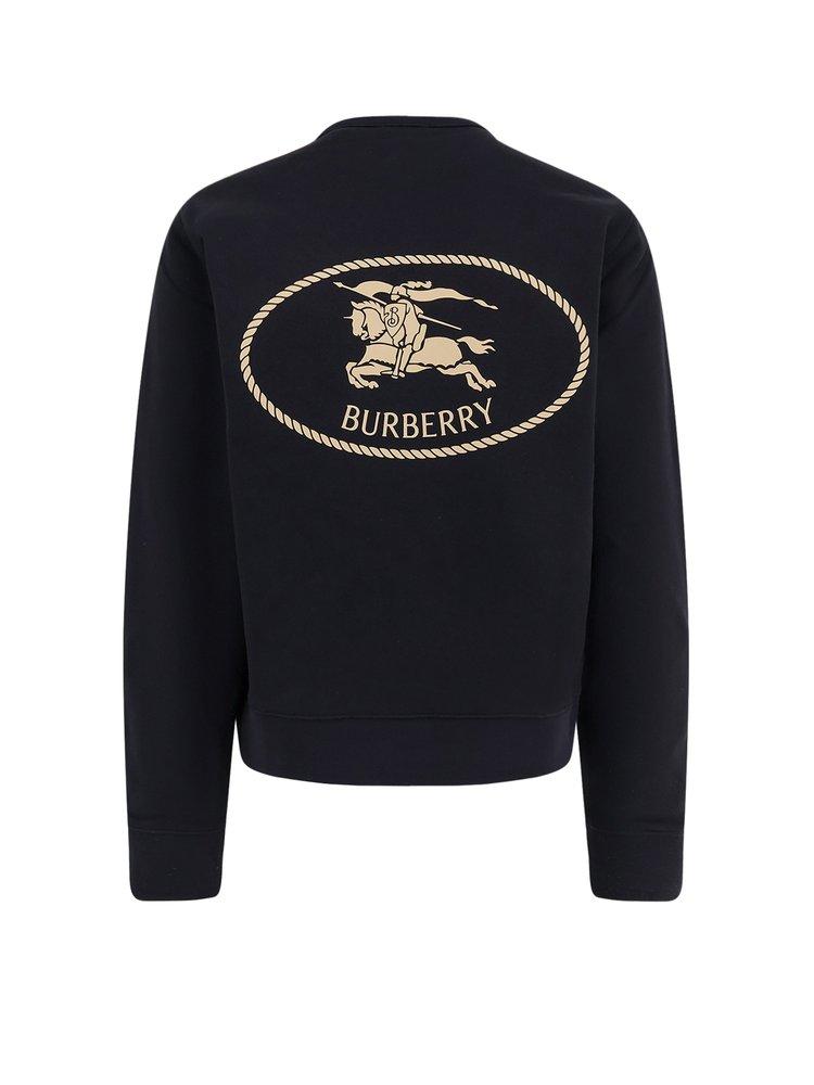 Burberry Cotton Sweatshirt With Logo Embroidery in Blue for