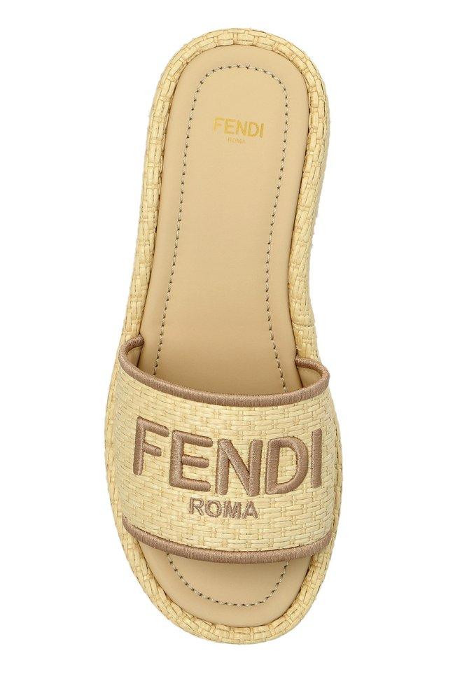 【関税＆送料込み】\"Fendi Sunshine\" Flatform Slide Sandal Fendi Sunshine Flatform Slides in Natural | Lyst Canada