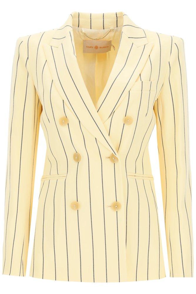 TORY BURCH Ivory & Yellow Wheat Print Linen Blazer (Size 8) item #40574 –  ALL YOUR BLISS