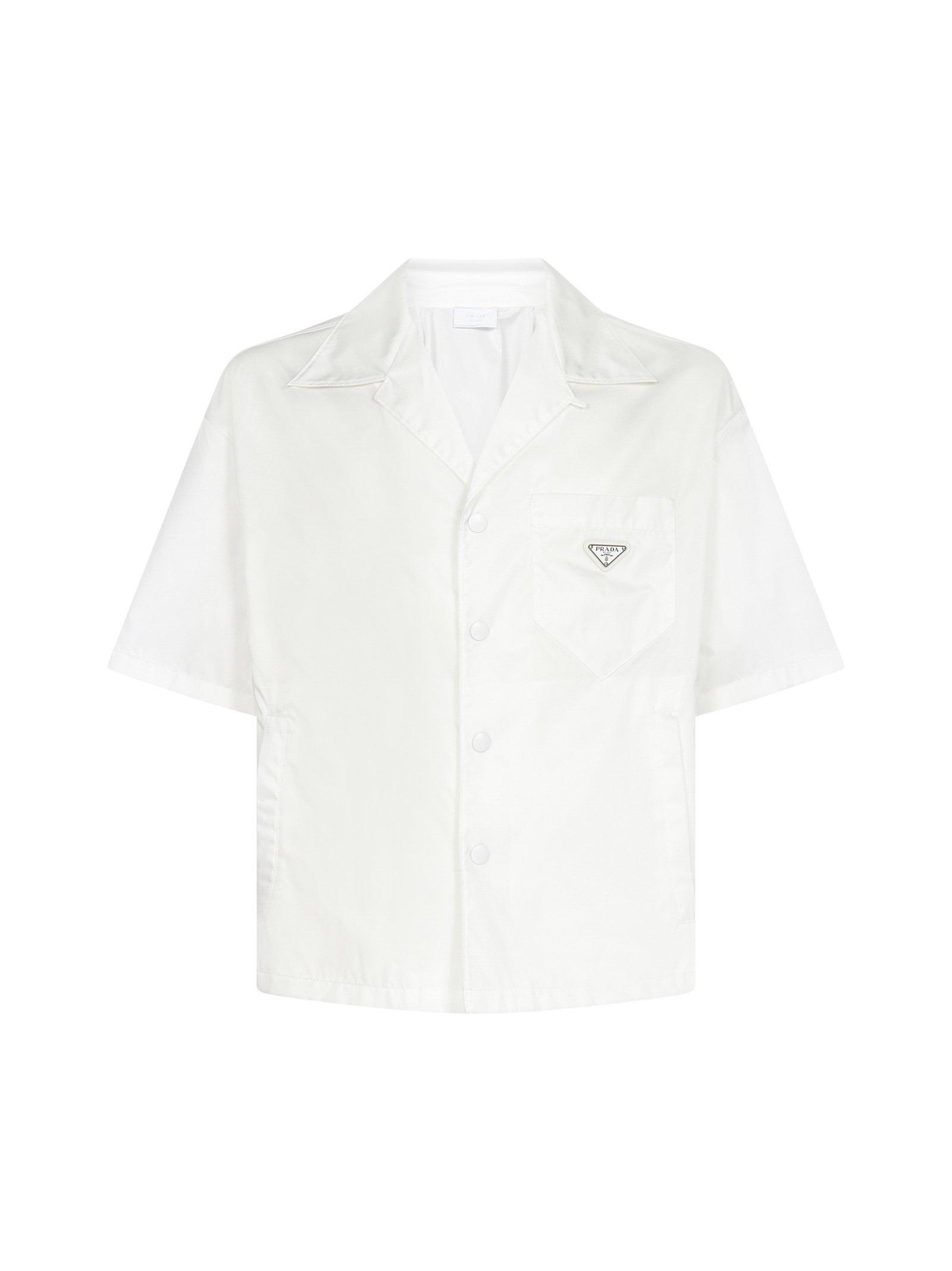 Prada Synthetic Re-nylon Short-sleeve Shirt in White for Men | Lyst