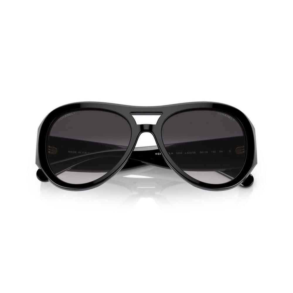 Chanel 5508 Sunglasses (Black/Grey - Aviator - Women)