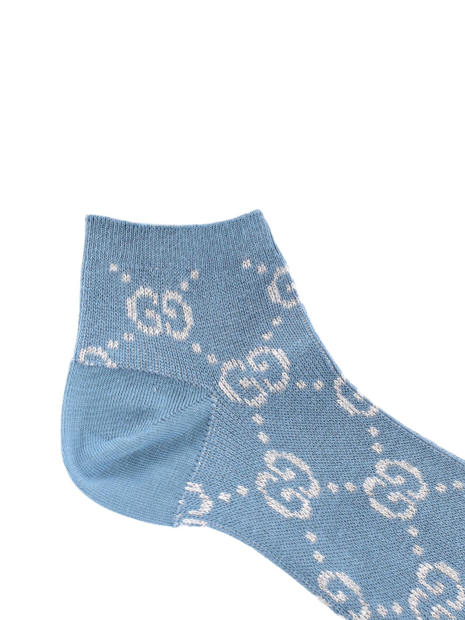 Gucci Metallic GG Supreme Socks in Blue | Lyst