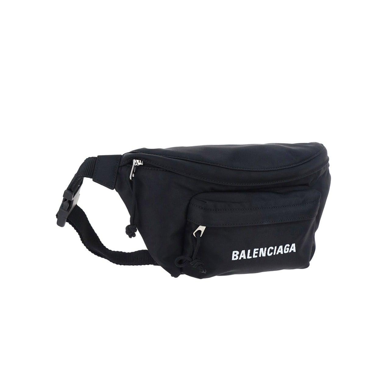 Balenciaga Synthetic Logo Printed Wheel Belt Bag in Black for Men 