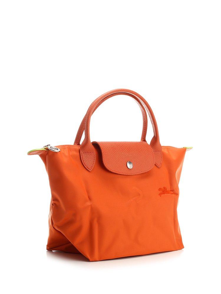 Longchamp Le Pliage Green Small Top-handle Bag in Orange | Lyst