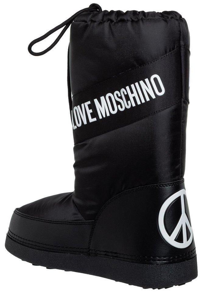 Love Moschino Logo Detailed Snow Boots in Black | Lyst