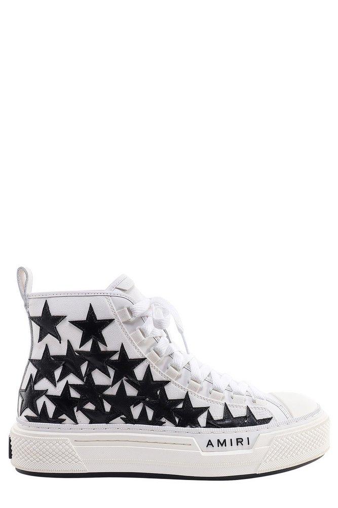 Amiri Star Patch High-top Lace-up Sneakers in White for Men | Lyst