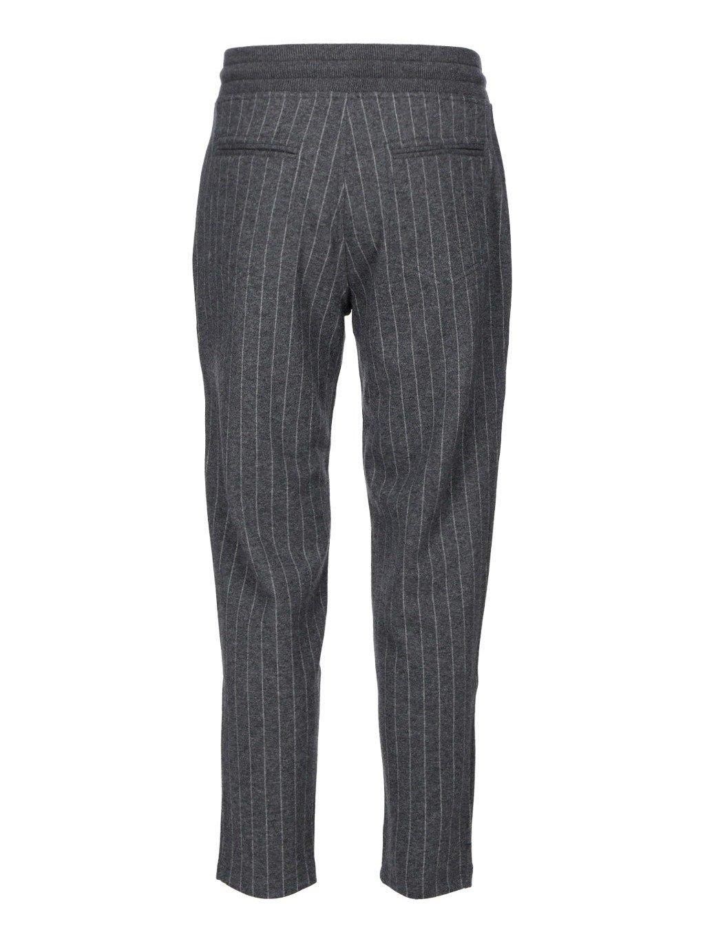 Brunello Cucinelli Cashmere Pinstripe Drawstring Pants in Grey (Gray ...