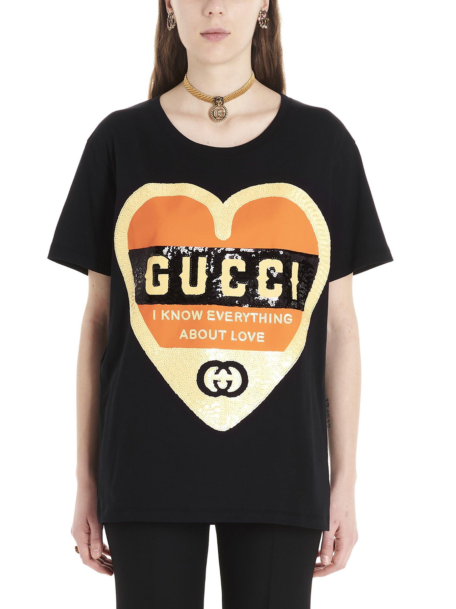 Gucci Heart Print T-shirt in Lyst