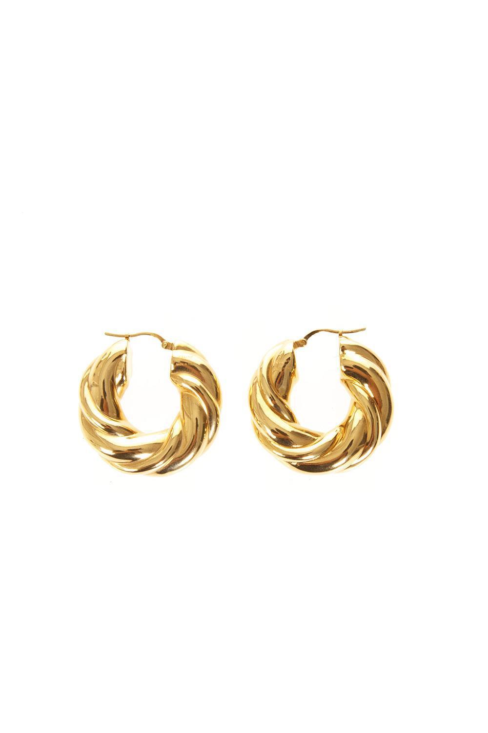 Celine Braided Effect Hoop Earrings in Metallic