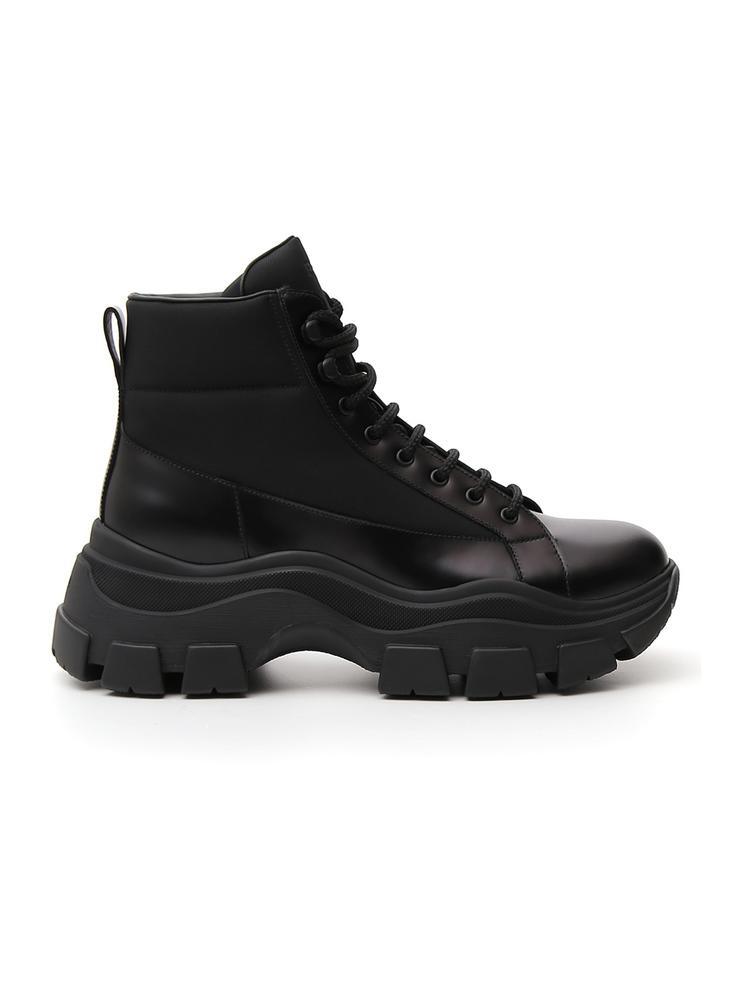 Prada Leather Chunky Hiker Boots in Nero (Black) for Men - Save 2% - Lyst