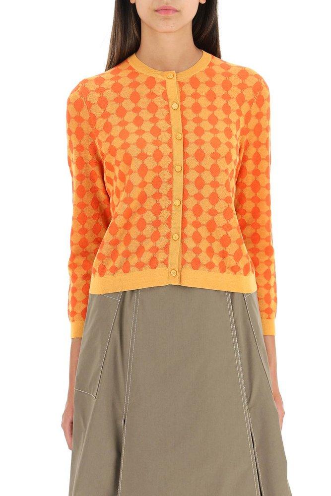 Cotton Jacquard-knit Cardigan 