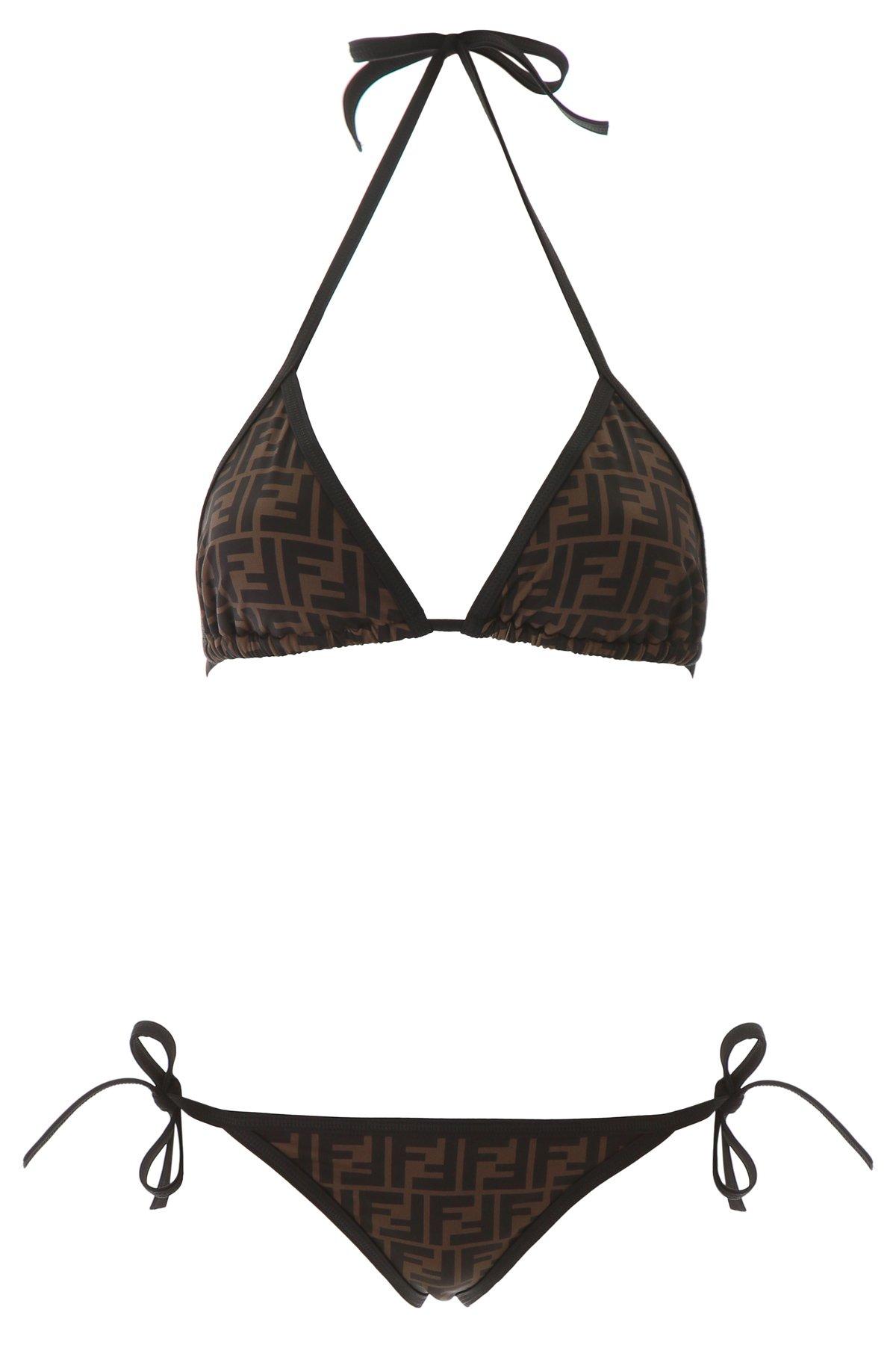 Fendi Synthetic Ff Monogram Bikini in Brown | Lyst