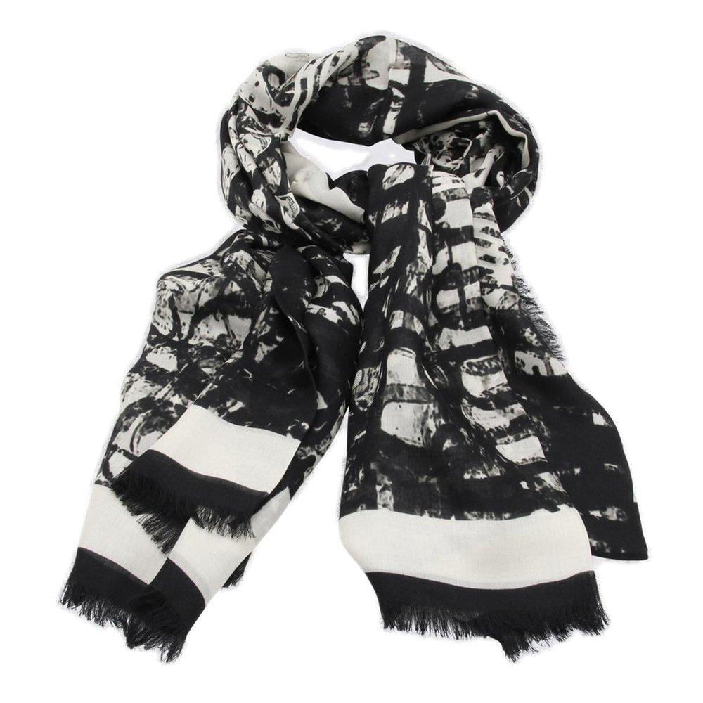 Alexander McQueen Abstract Printed Scarf in Black for Men | Lyst