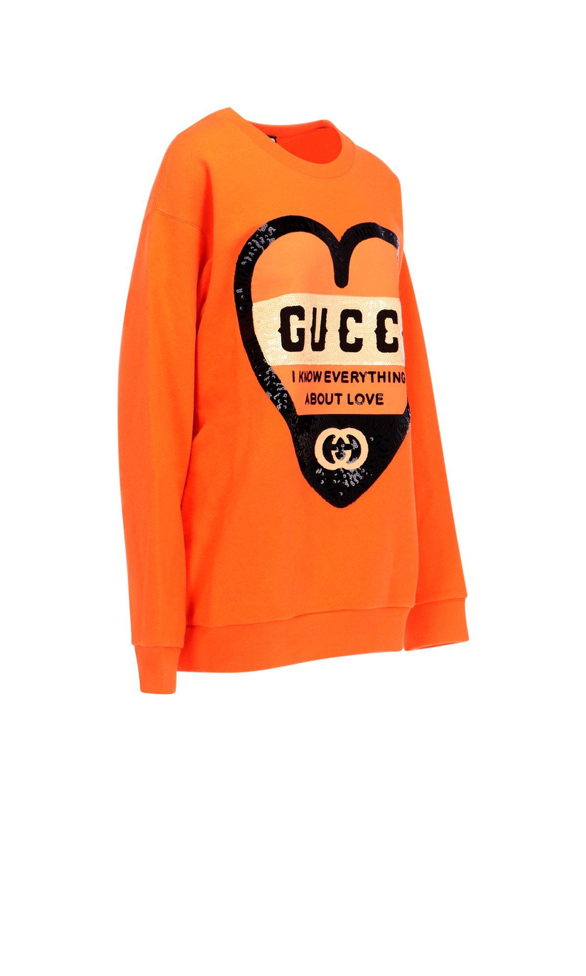 Gucci Cotton Sweatshirt in Orange - Lyst