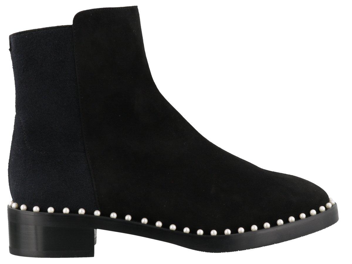 black pearl embellished ankle boot