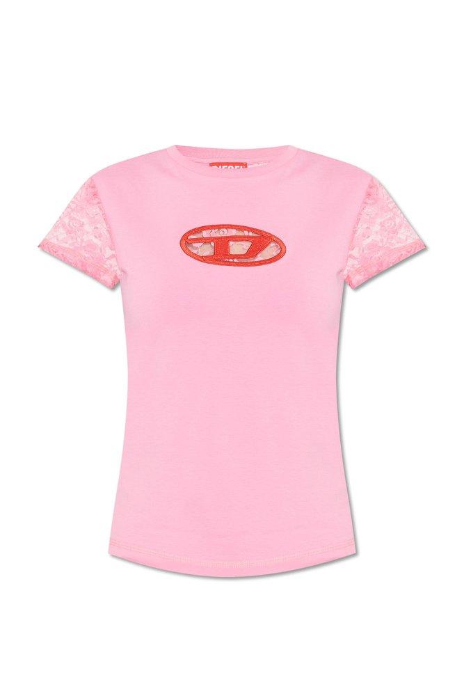 Tシャツ・カットソー COTTON T-SHIRT WITH LACE DETAILS Relaxed Lace T-Shirt - リラックスレースTシャツ（Tシャツ