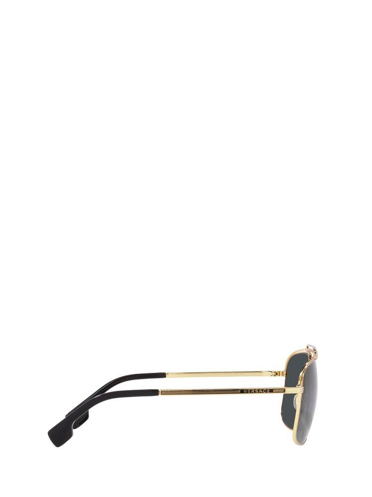 Versace Eyewear Medusa Focus Oversized Frame Sunglasses in Metallic for Men  | Lyst