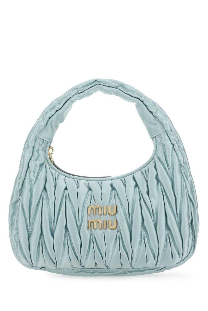 Miu Miu Wander Matelassé Zipped Mini Tote Bag in Blue Lyst