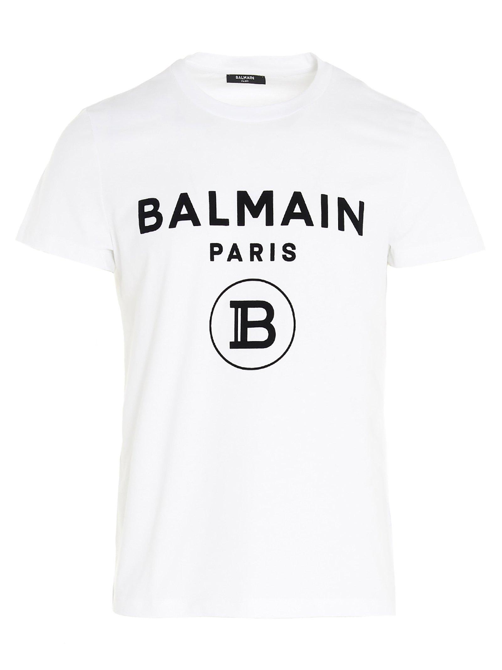 Balmain Cotton Logo T-shirt in White for Men - Lyst
