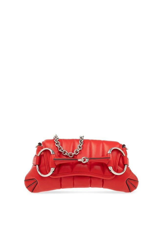 Gucci Horsebit Chain small shoulder bag in silver leather