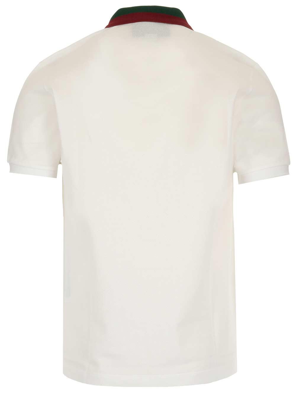 gucci cotton polo with web collar
