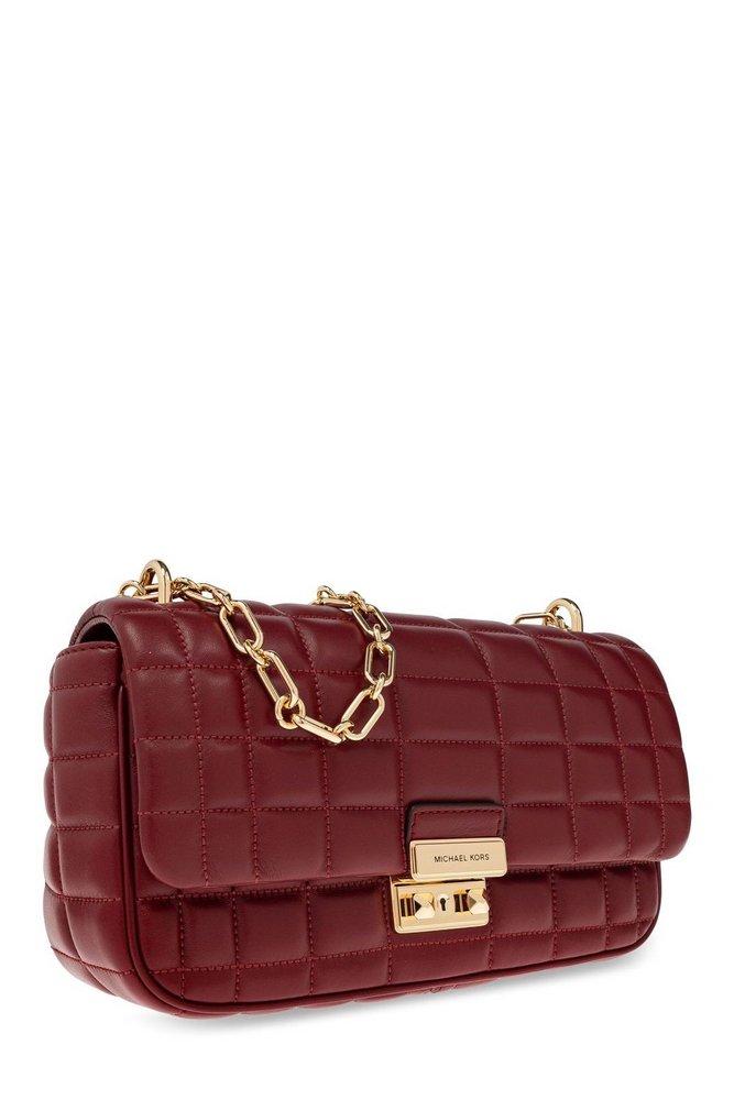 MICHAEL Michael Kors Tribeca Large Quilted Shoulder Bag in Red Lyst UK