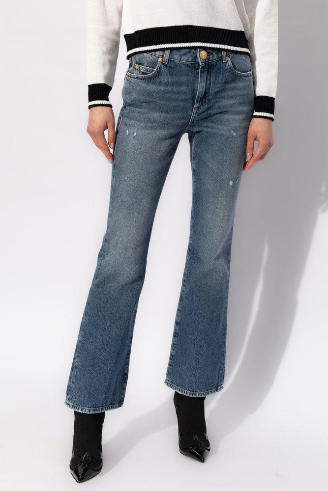 High-rise flared jeans in blue - Balmain