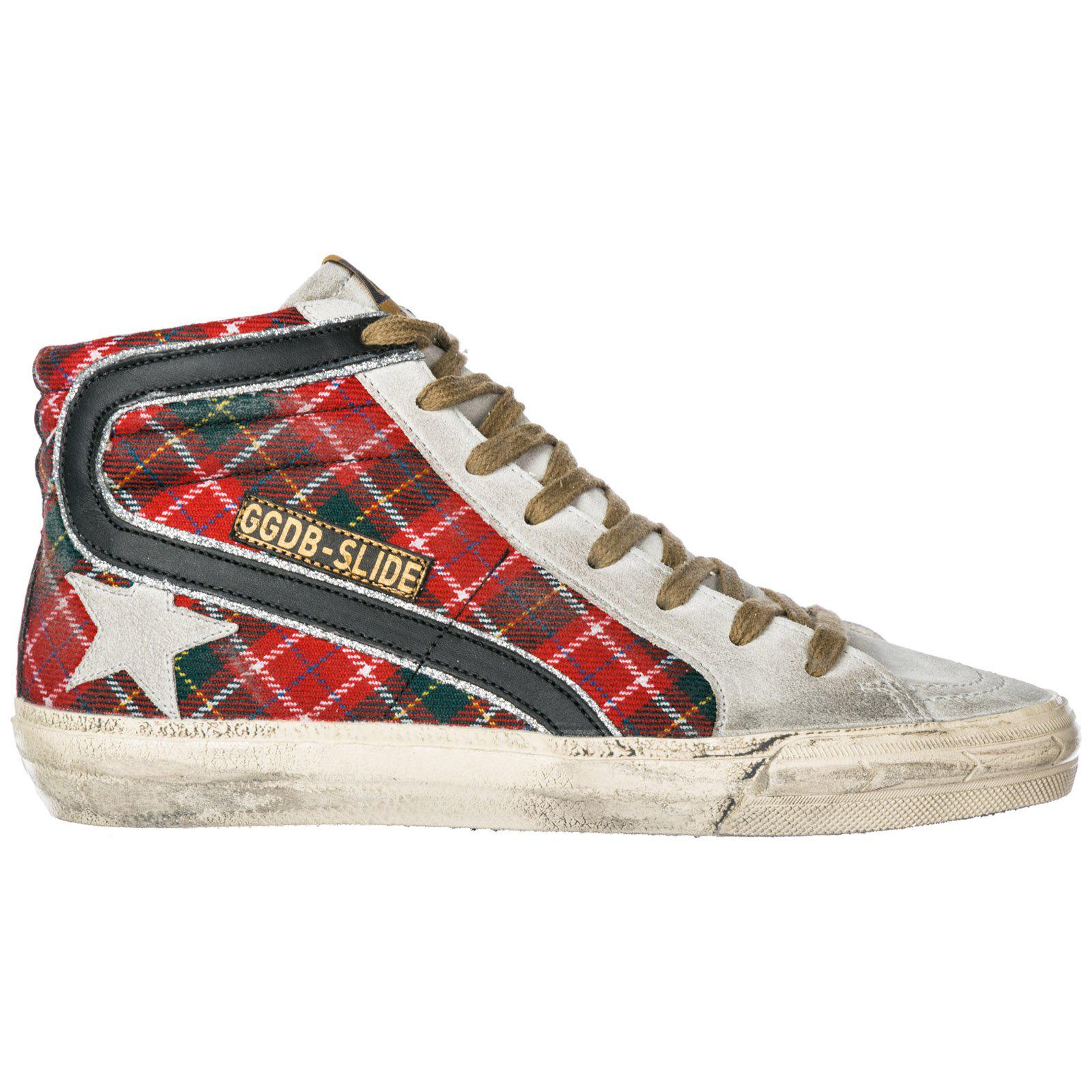 golden goose tartan sneakers