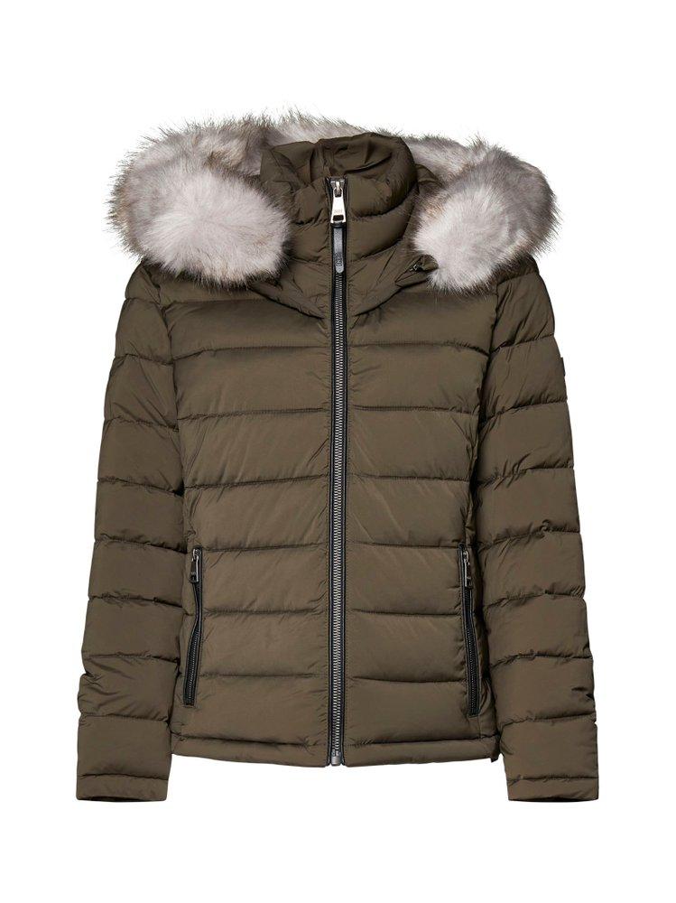 DKNY Hooded Puffer Jacket in Green Lyst