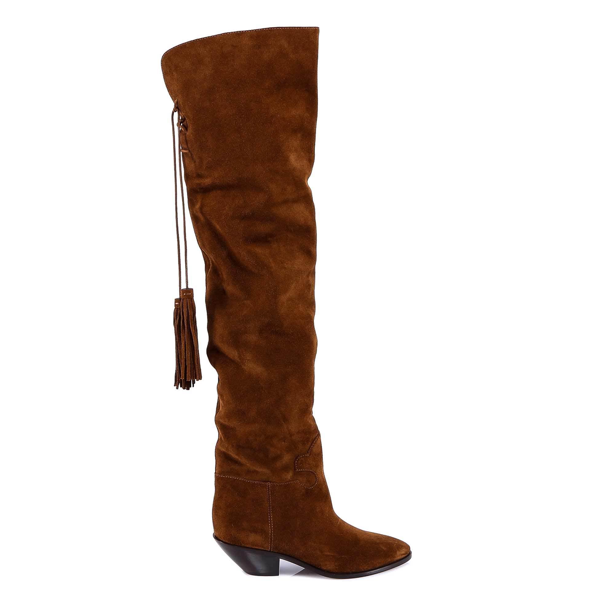 knee high tassel boots