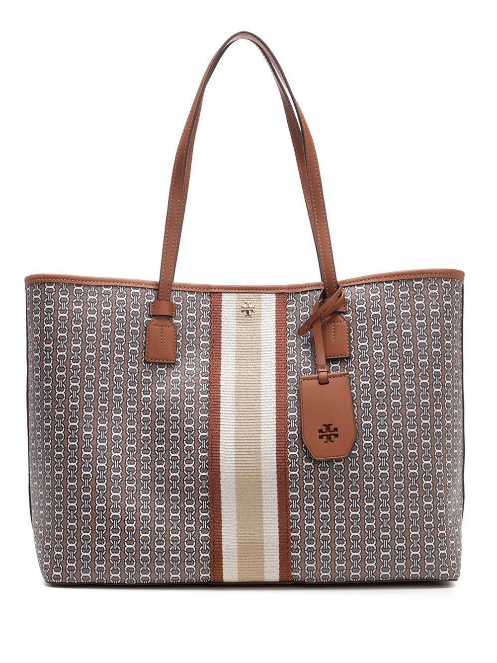 10275 TORY BURCH Gemini Link Canvas Tote LIGHT UMBER