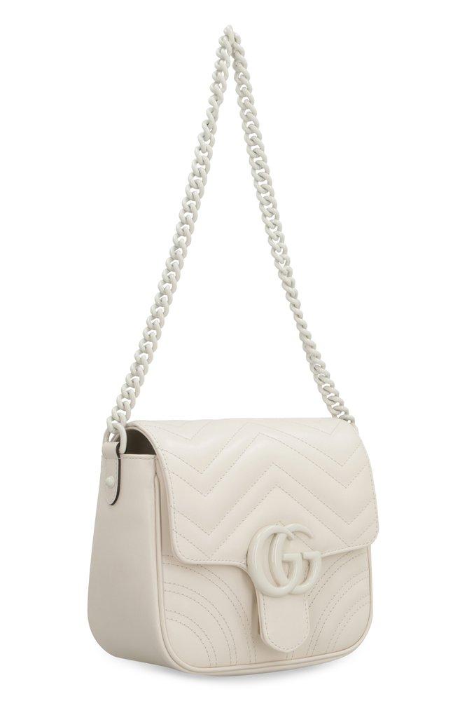 GG Marmont Super Mini Shoulder Bag in White - Gucci