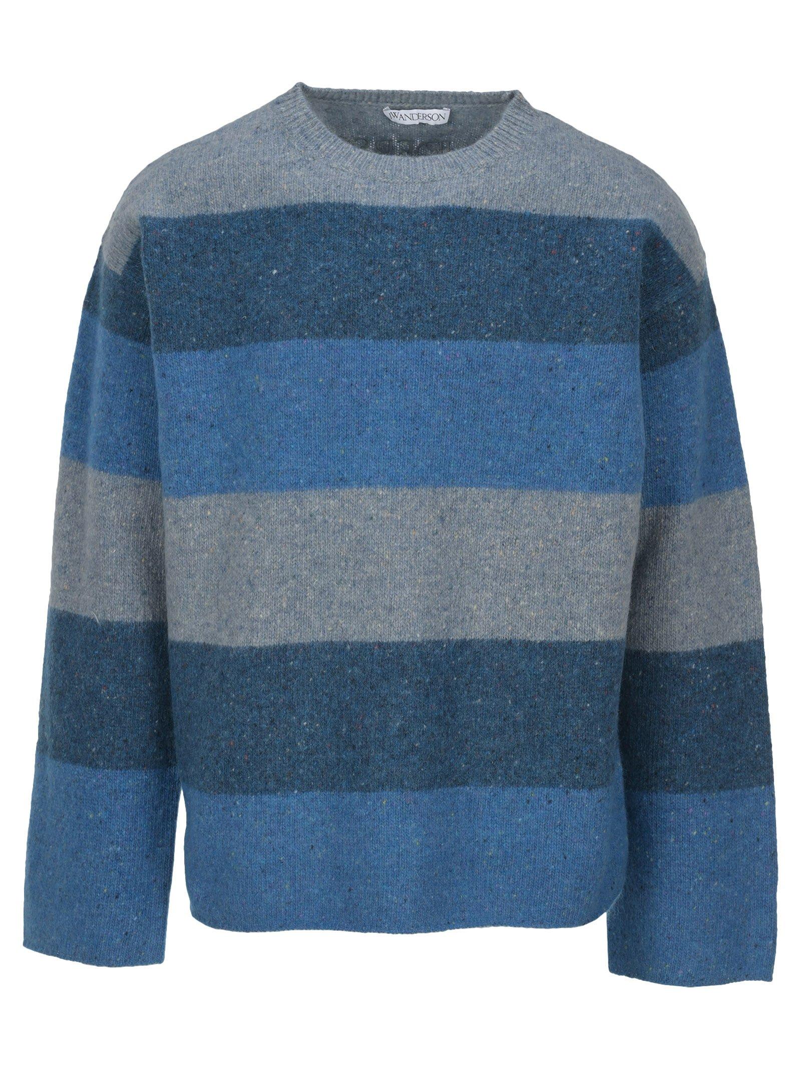 JW Anderson Wool Striped Crewneck Sweater in Blue for Men - Lyst