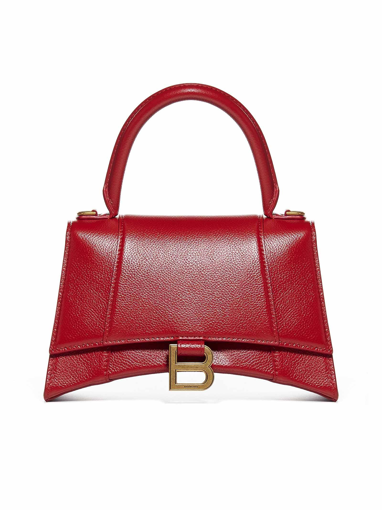 Balenciaga Hourglass Small Top Handle Bag in Red