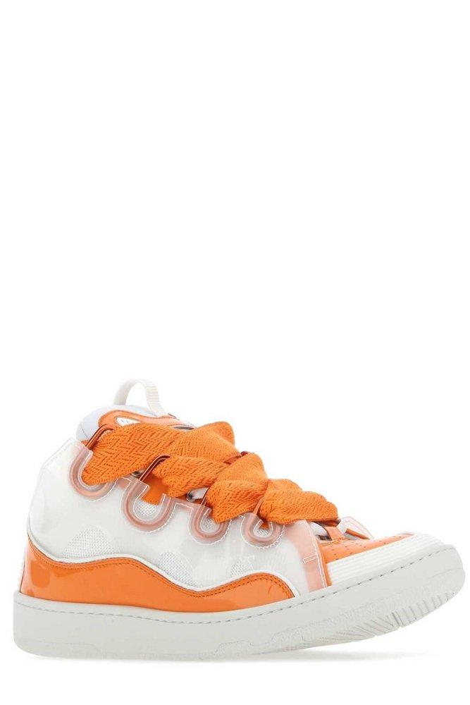 Lanvin Curb Lace-up Sneakers in Orange | Lyst