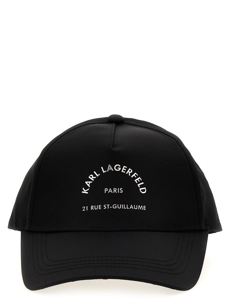 Karl Lagerfeld Logo Printed Cap Hats in Black | Lyst UK