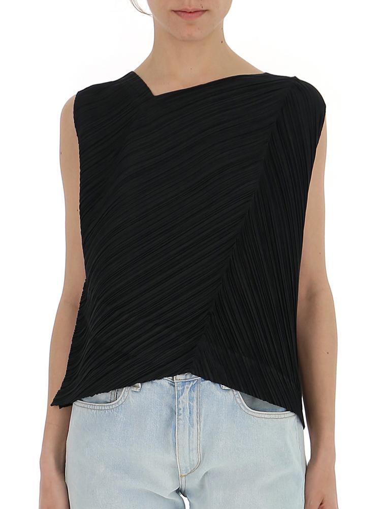 Pleats Please Issey Miyake Synthetic Contrasting Panelled Asymmetric ...