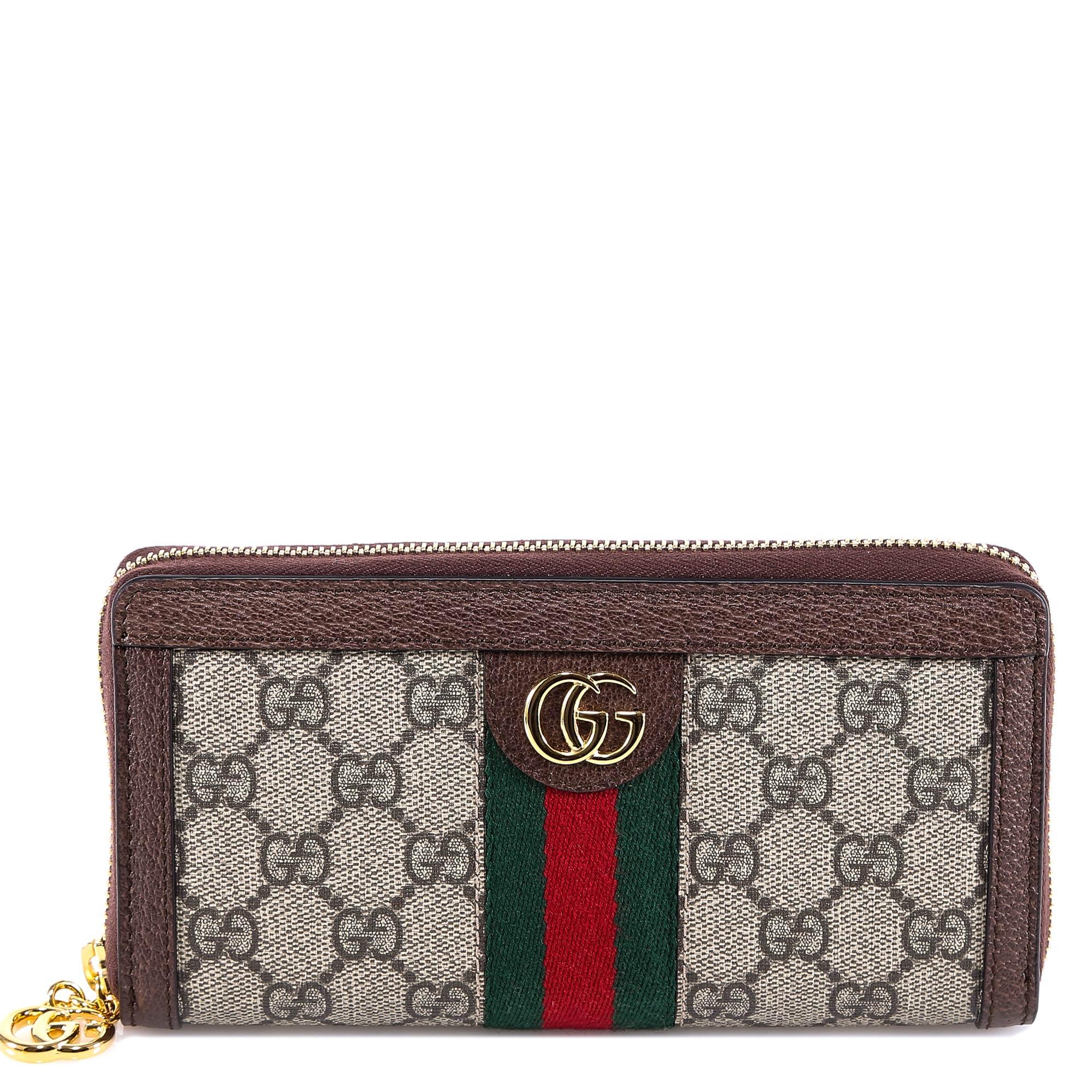 Gucci Leather Ophidia Gg Supreme Zip 
