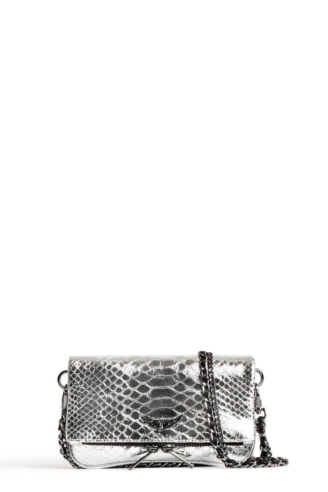 Zadig & Voltaire Leather Rock Nano Metalic Savage Shoulder Bag in