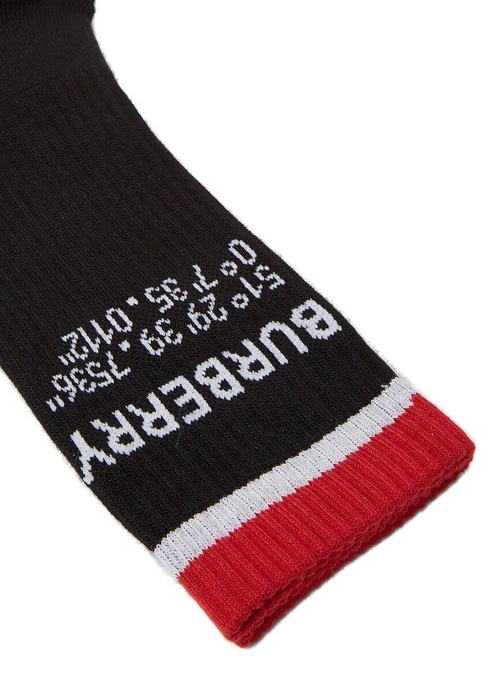 Burberry Logo Detailed Knit Socks in Black for Men | Lyst
