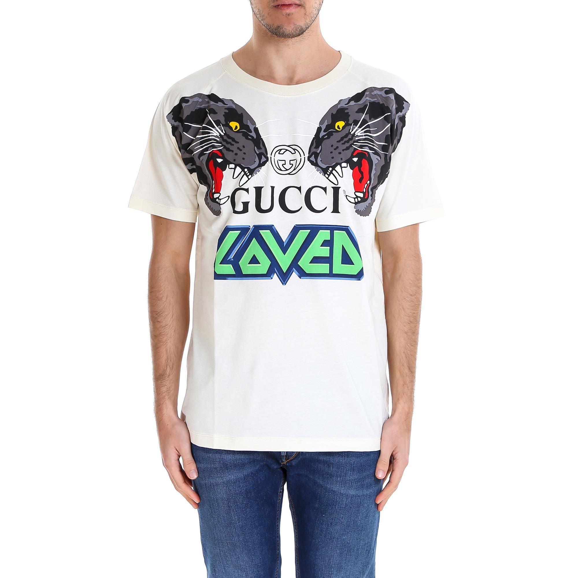Gucci Cotton Loved Raglan T Shirt in White for Men - Lyst