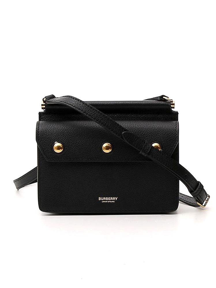 Burberry Leather Mini Title Bag in Black | Lyst