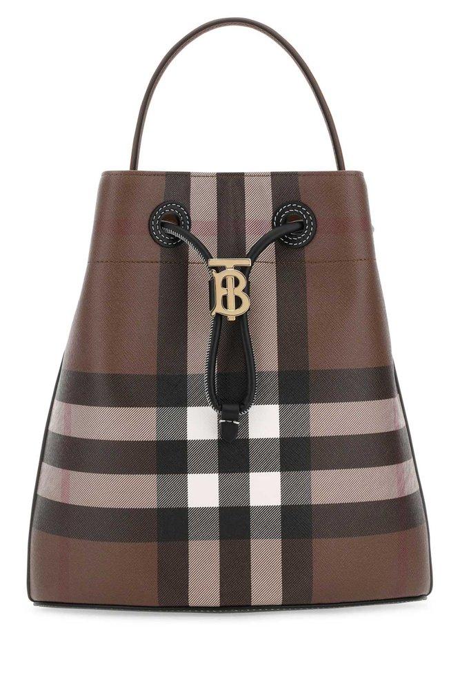 Burberry Check Small Tb Bucket Bag in Brown | Lyst
