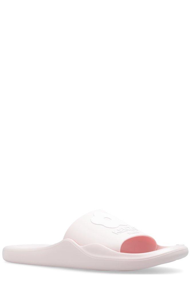 Kenzo logo-patch striped flip flops - Red