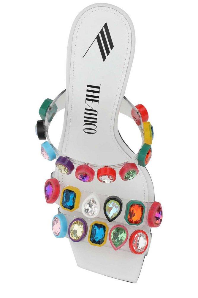 サンダル・ミュール THE ATTICO Embellished PVC Nanci mules (232WS651PA35R 021) Nanci embellished PVC mules in multicoloured - The Attico