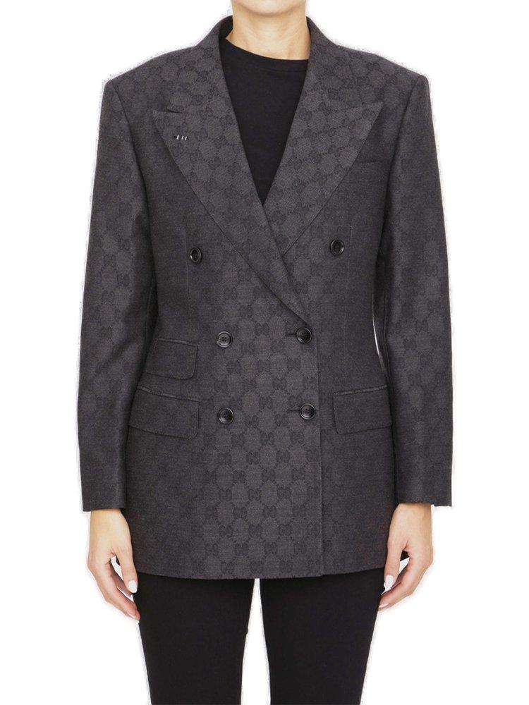 Louis Vuitton Double-Breasted Jacquard Coat