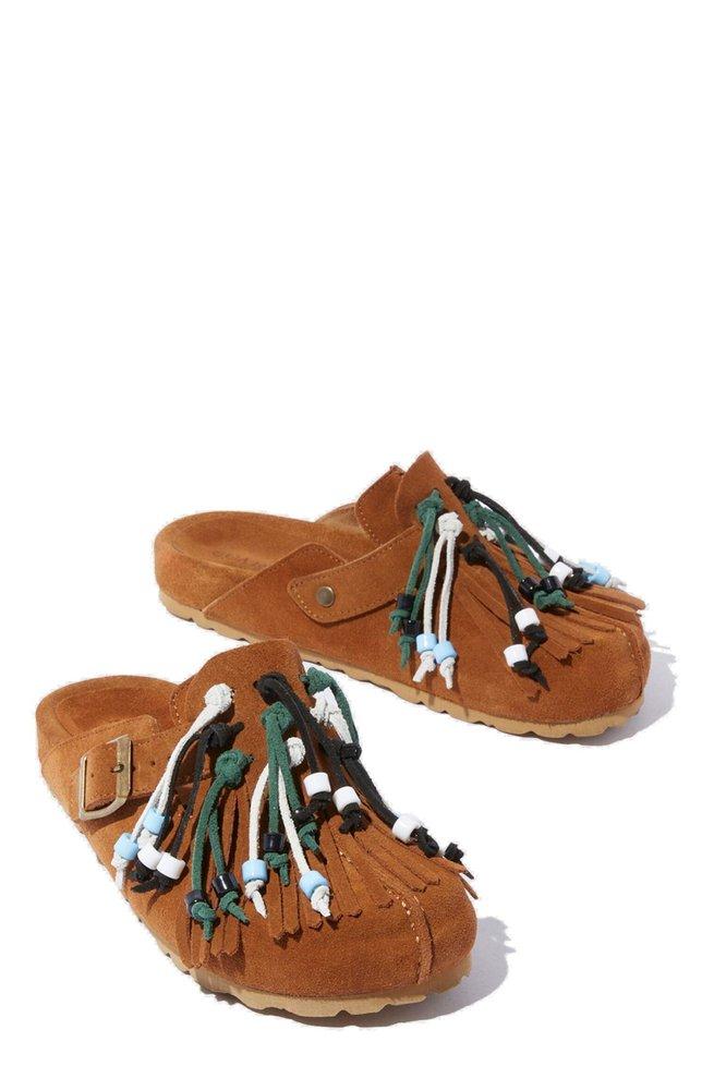SCAROSSO Gea Tassel-Detailed Slippers in Brown | Lyst